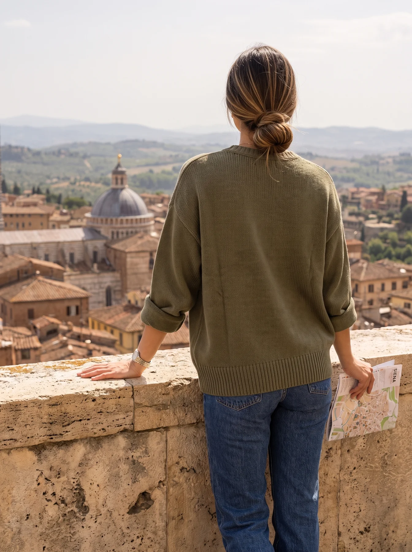 Bella overlooking Siena’s rooftops